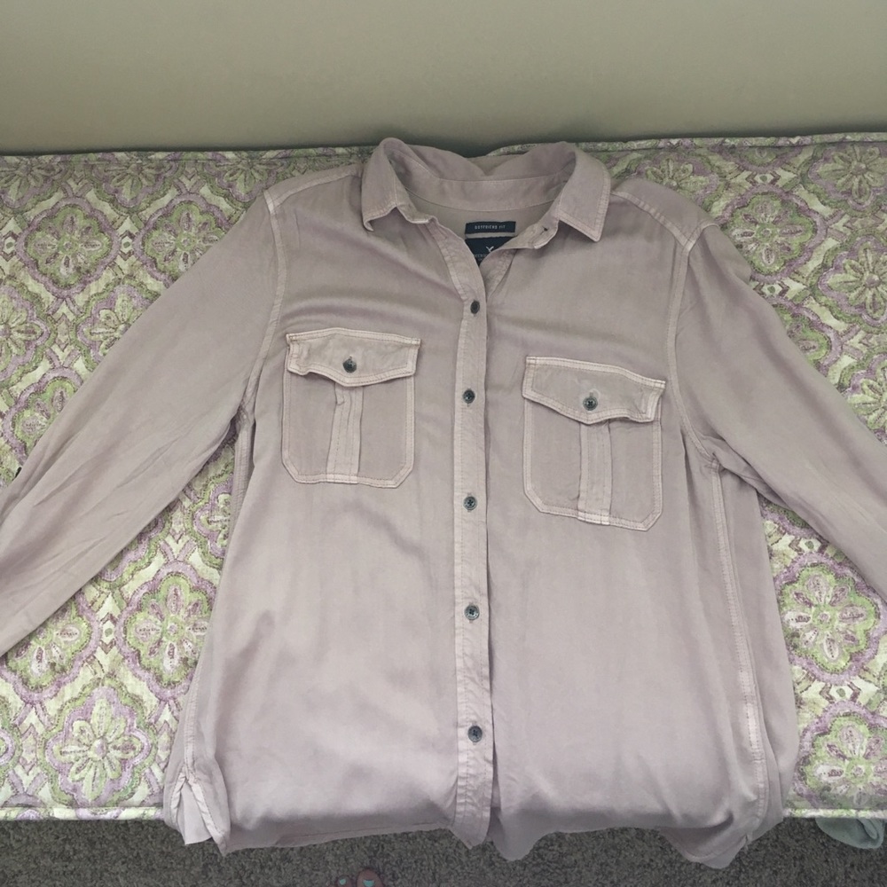 American Eagle outfitters light pink utility shirt