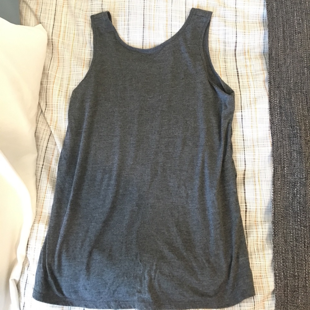 Grey tank top with open back