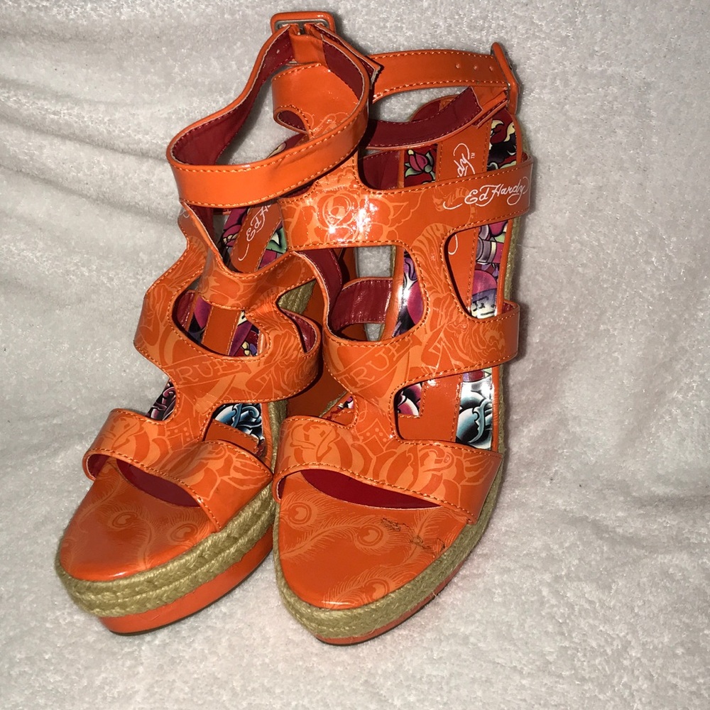 Ed Hardy Orange Wedges