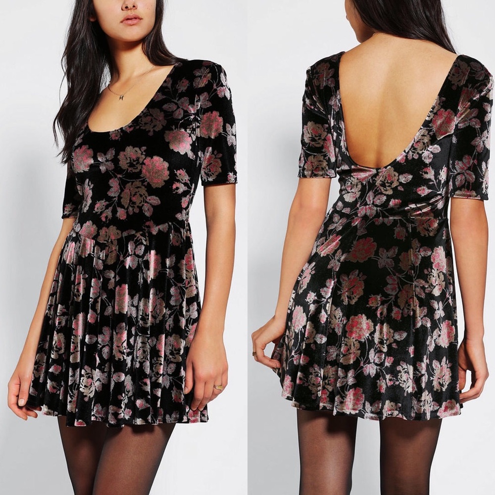 Kimchi blue velvet skater dress