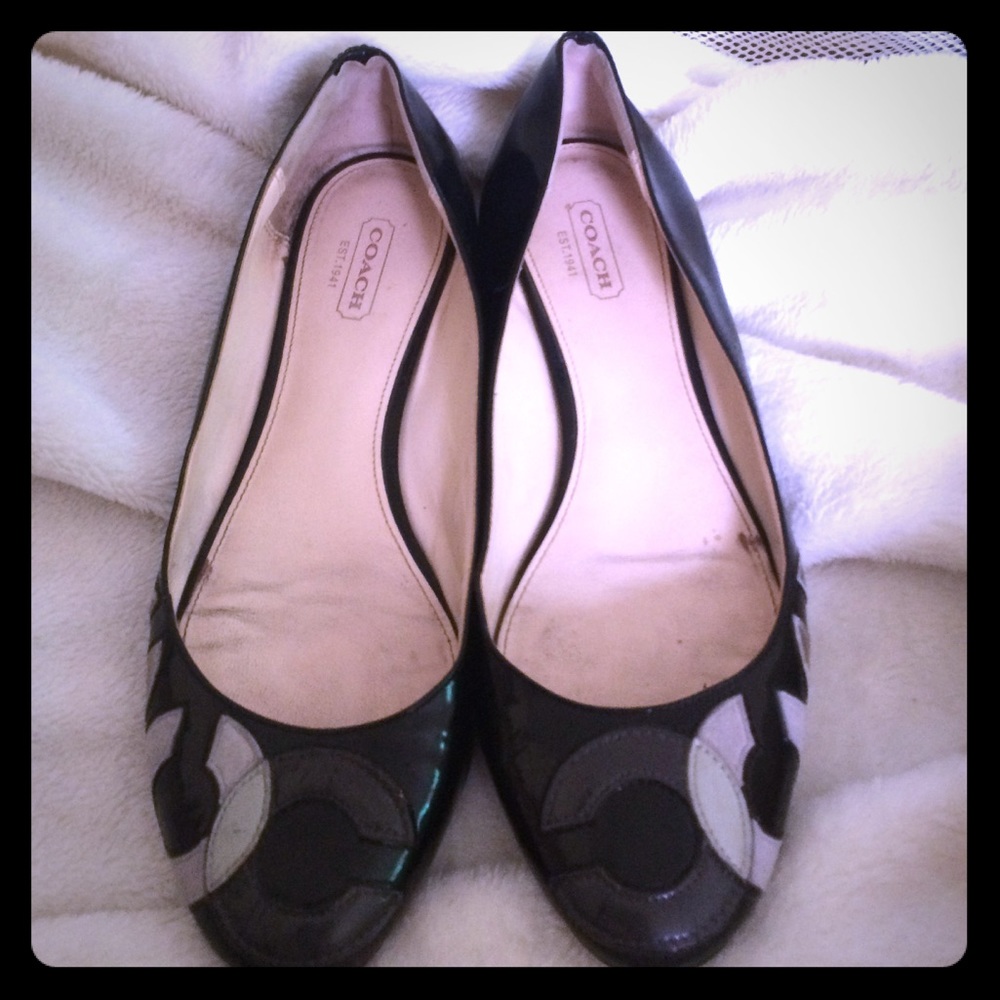 Coach patent leather flats