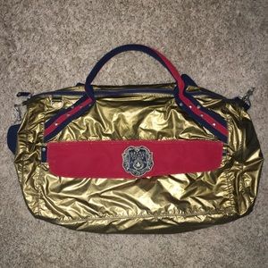 PINK Victoria's Secret Gold Duffle Bag