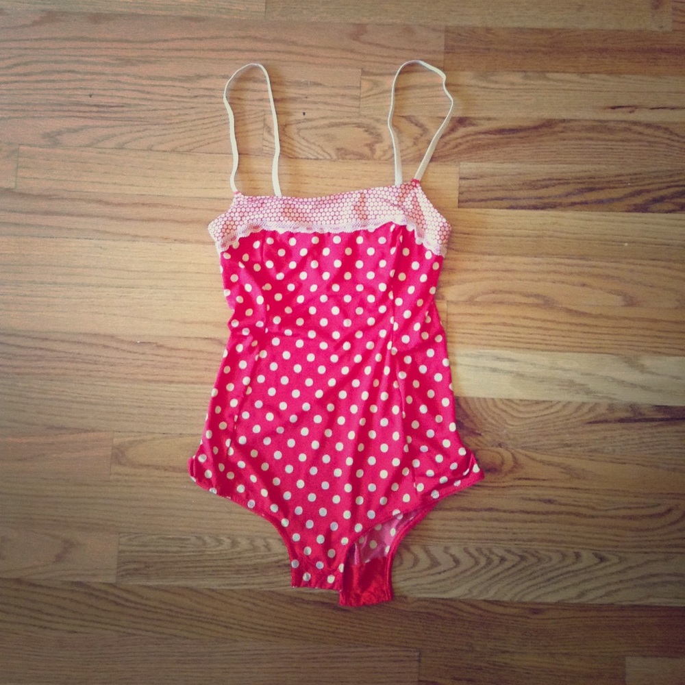 Red Polka Dot Unitard Bodysuit