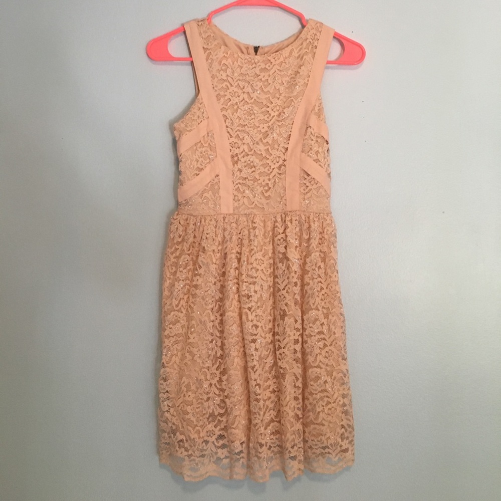 Rose pink lace dress