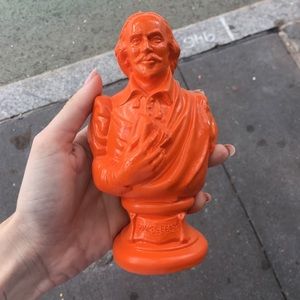 Orange Ceramic Shakespeare Bust