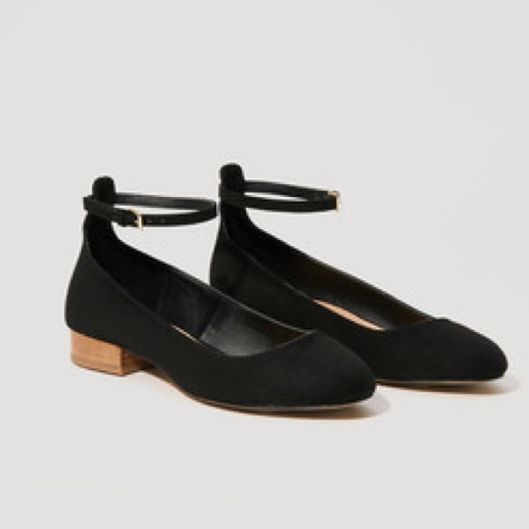 ankle strap block heel flats