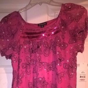 George Shirts & Tops - George Butterfly Glitter Sequin Embellished Top George Shirts & Tops - George Butterfly Glitter Sequin Embellished Top