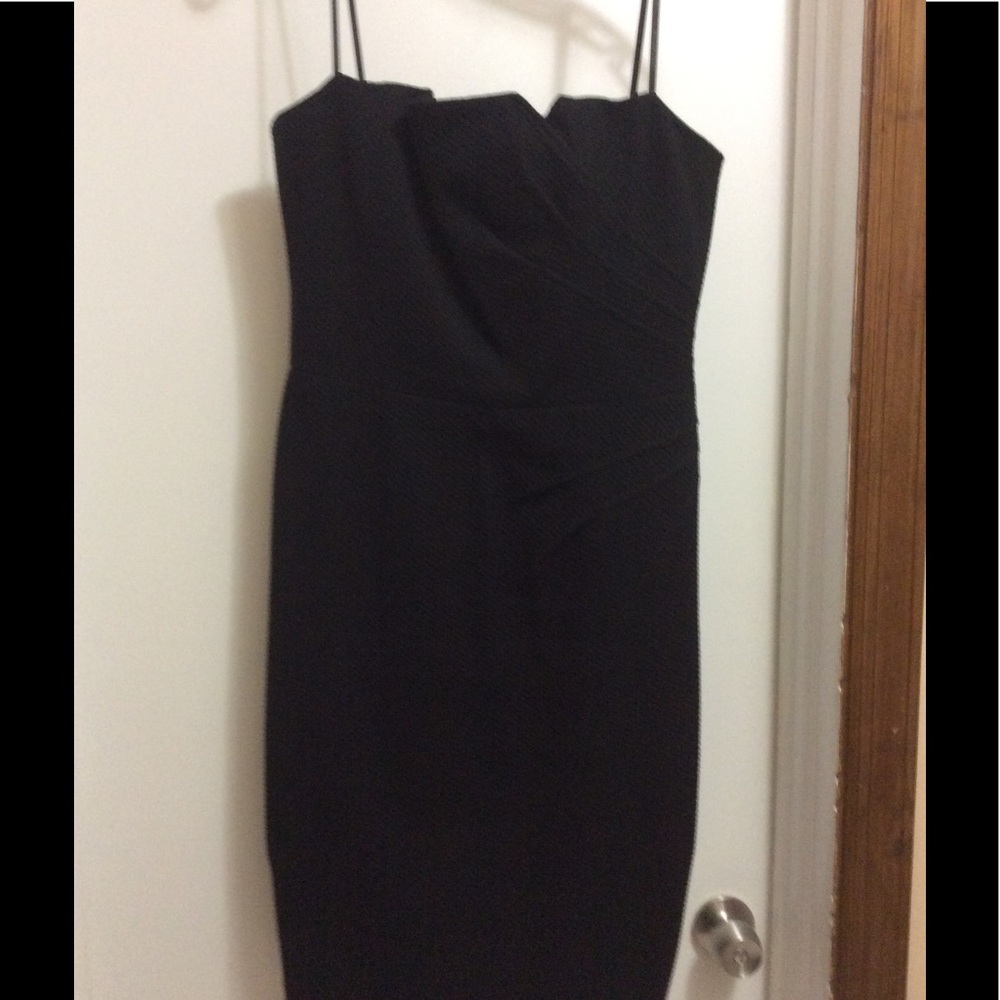 David Meister Strapless black dress