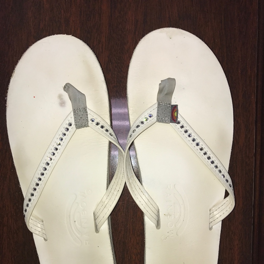Rainbow flip flops