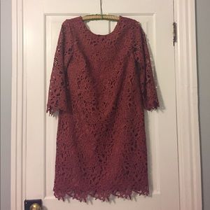 NWT Ann Taylor Mauve Lace Dress