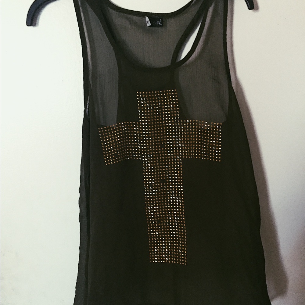 wet seal green cross high low shear top