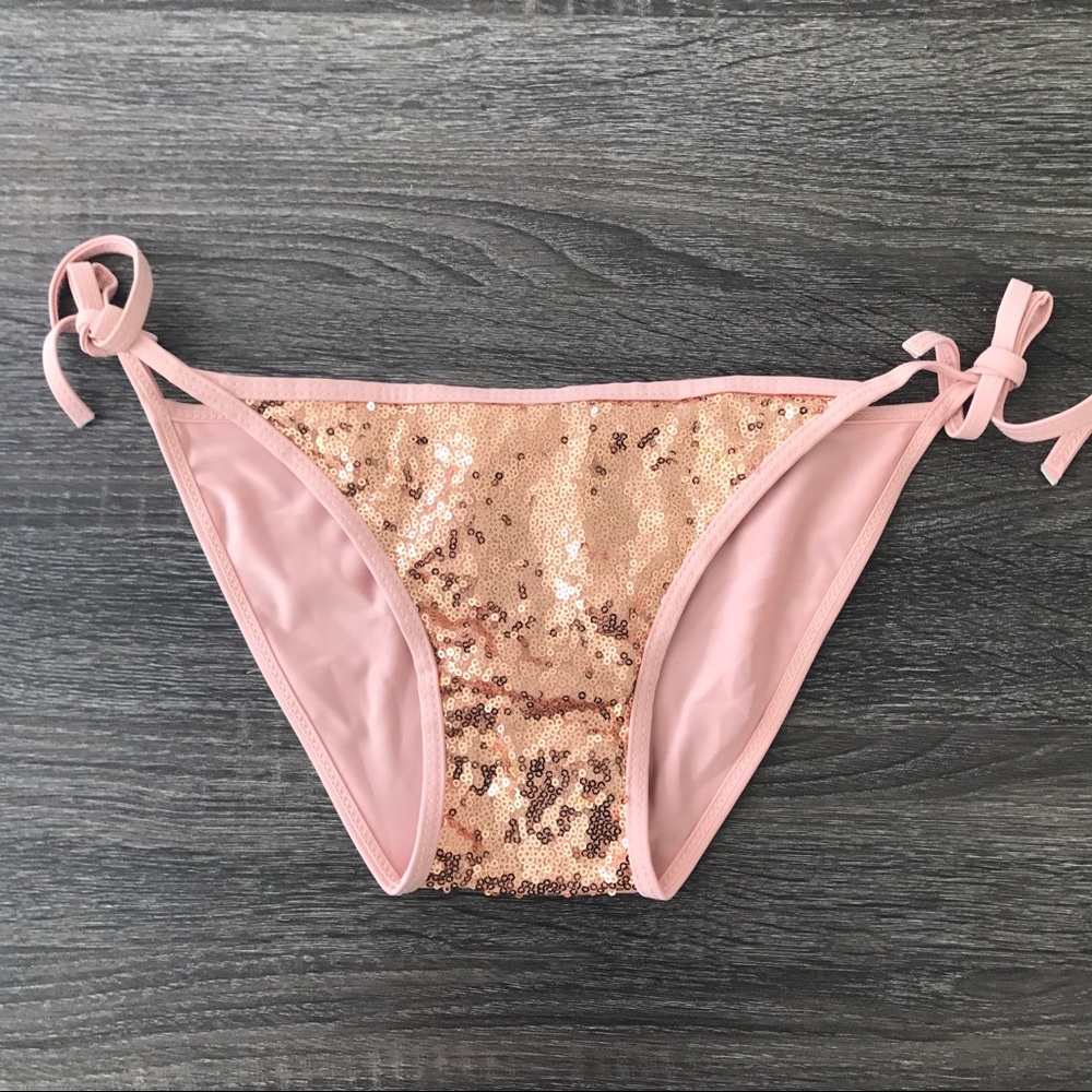 Pink Salmon Sequin Bikini - Picture 5 of 7