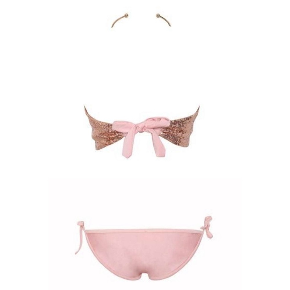 Pink Salmon Sequin Bikini - Picture 6 of 7