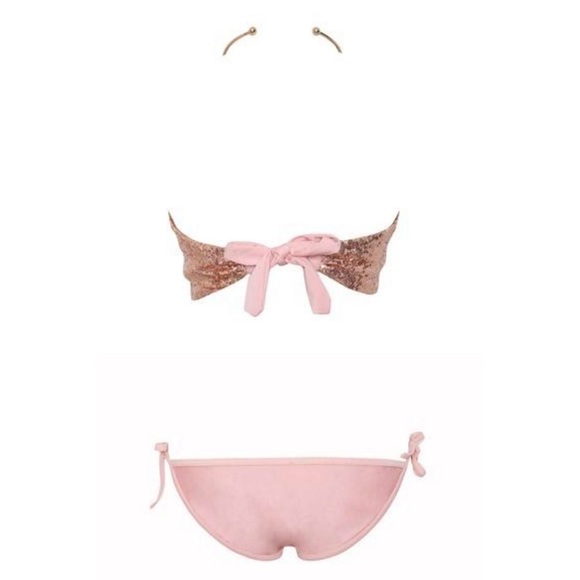 Pink Salmon Sequin Bikini - Picture 6 of 7