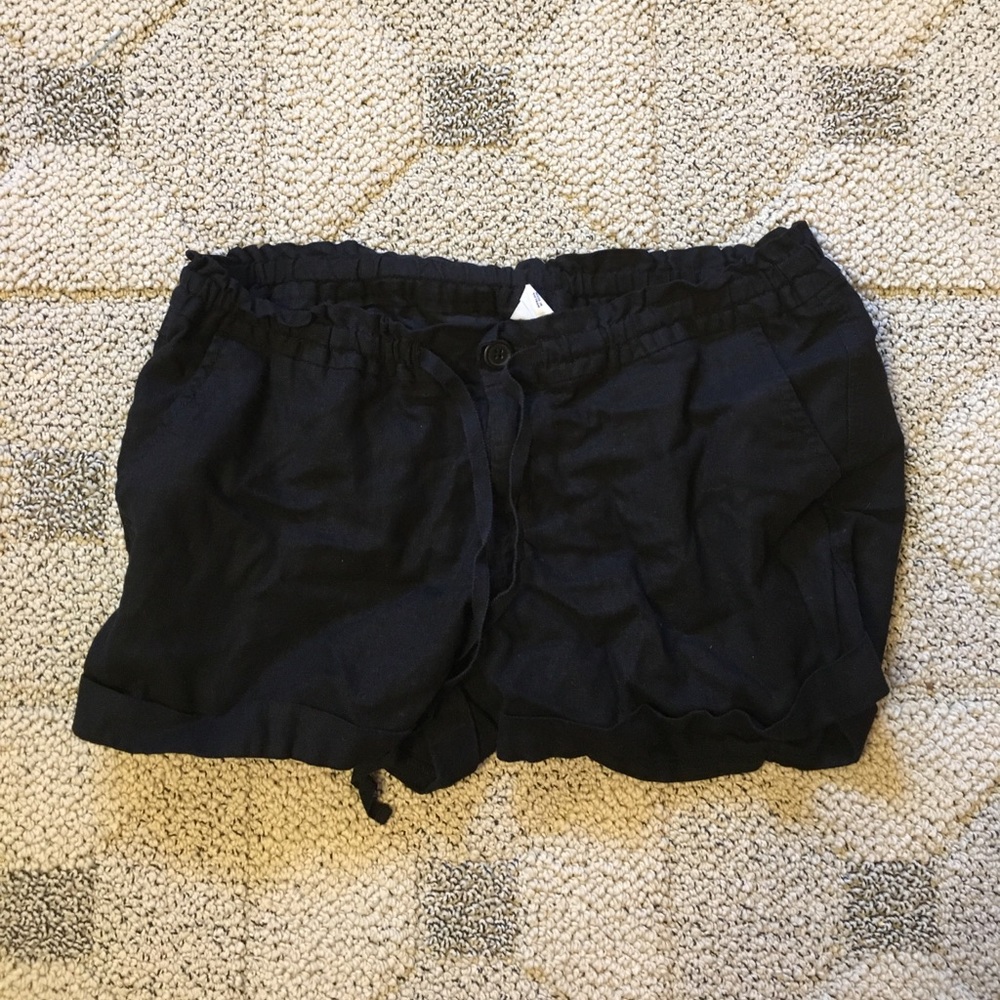 Black Old Navy Linen Drawstring Shorts, Size 6