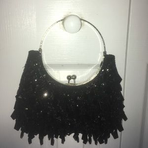 Black Sequin Evening Bag