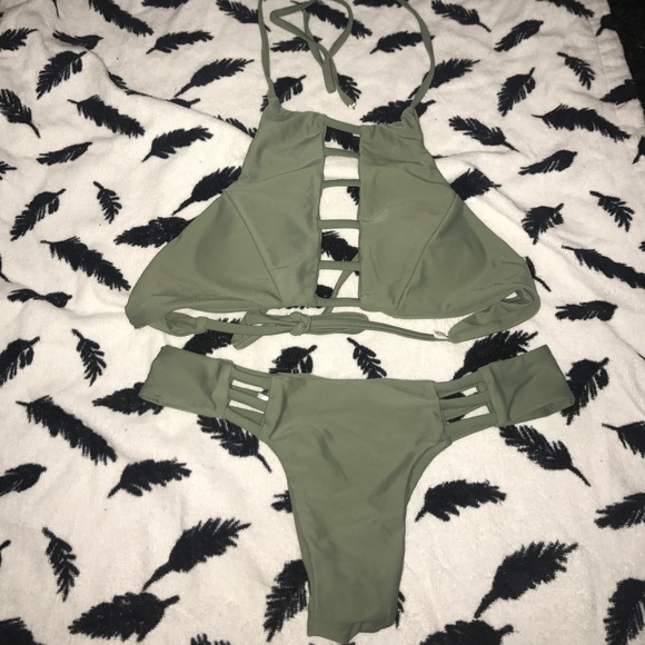 Khaki swim suit SOLD - Picture 1 of 3