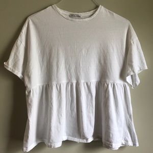 Zara Flowy White Shirt