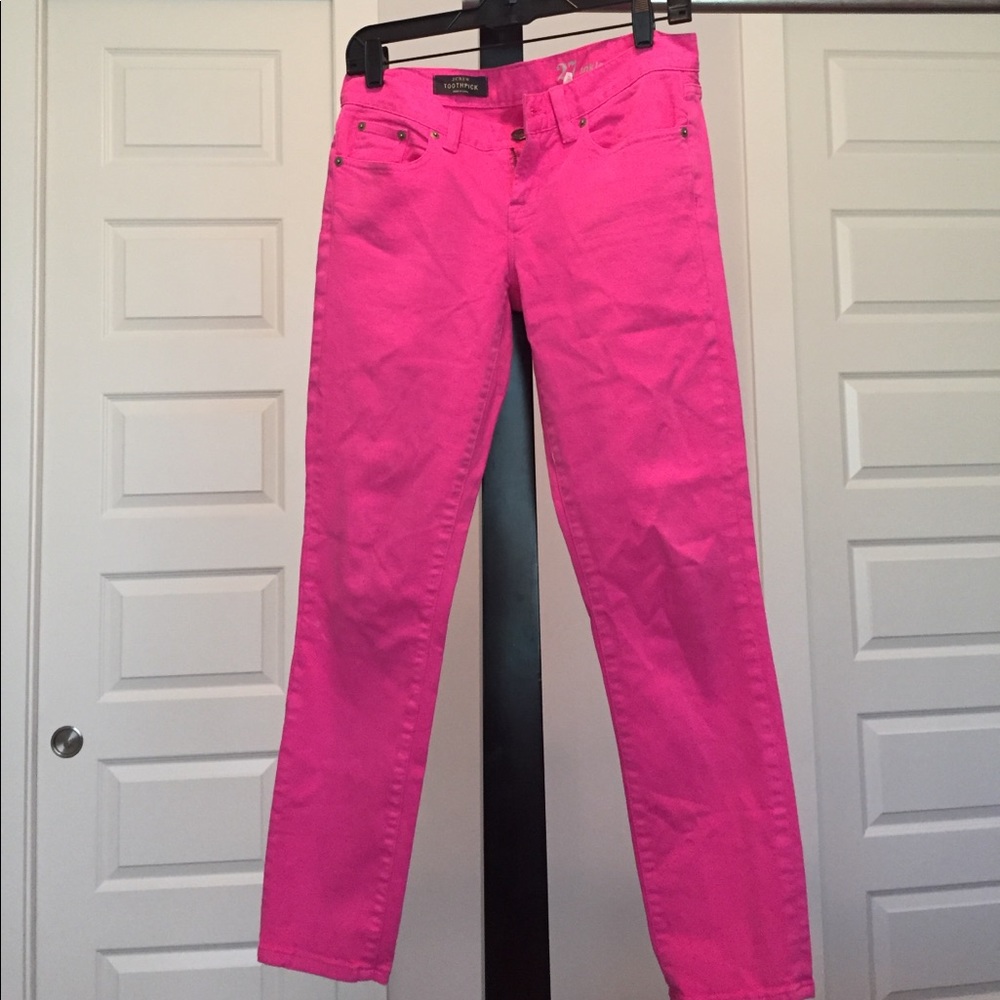 JCrew Ankle toothpick pink jeans size 27