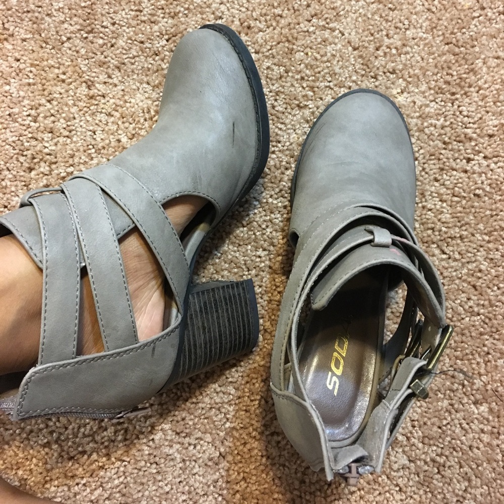 Gray booties