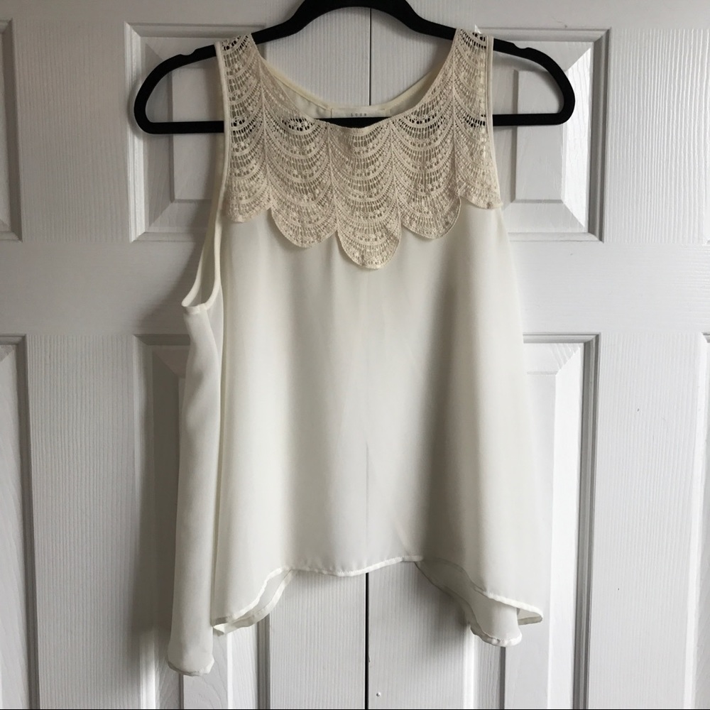 LUSH Crochet Bib Surplice Tank Top - Picture 2 of 6