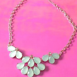 green mint statement necklace crystal