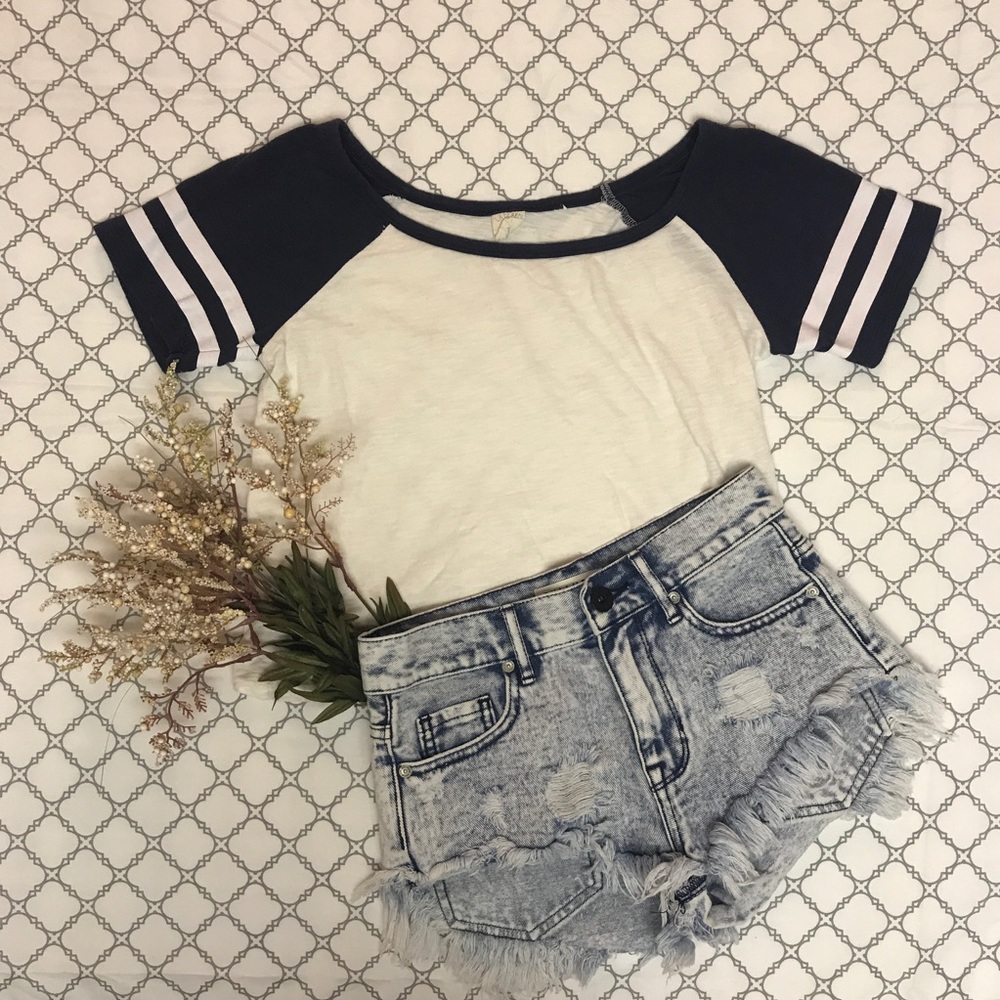 PacSun Striped Sleeve Boyfriend Tee