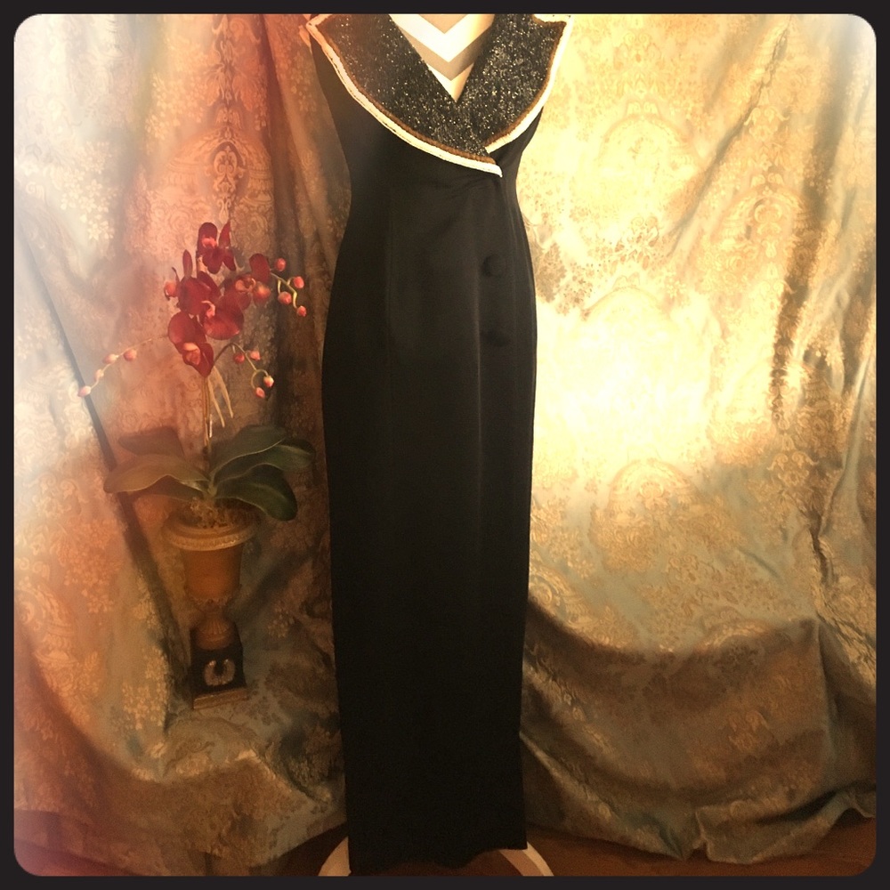ON HOLD 1970's French Design Beaded Gown