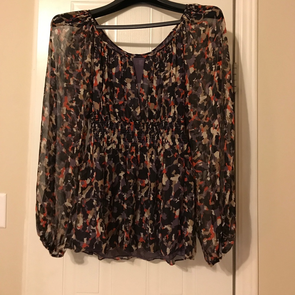 BCBG leopard silk top new large