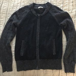 Zip up bomber sweater