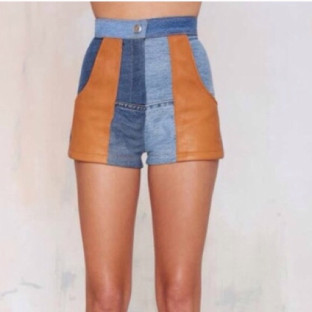 NWT nasty gal after party shorts with suede