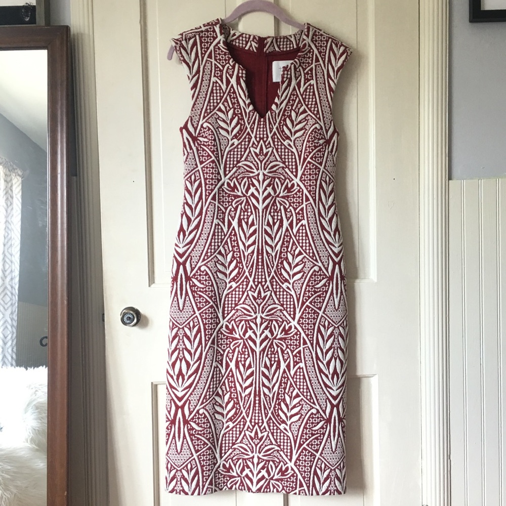 Anthropologie HD In Paris Red Midi Dress (Size 6)