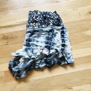 Black and white acid wash shorts