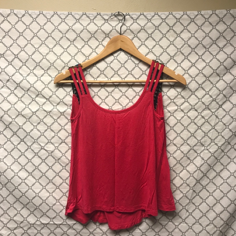 Altar'd State Pink Open Back Patterned Tank