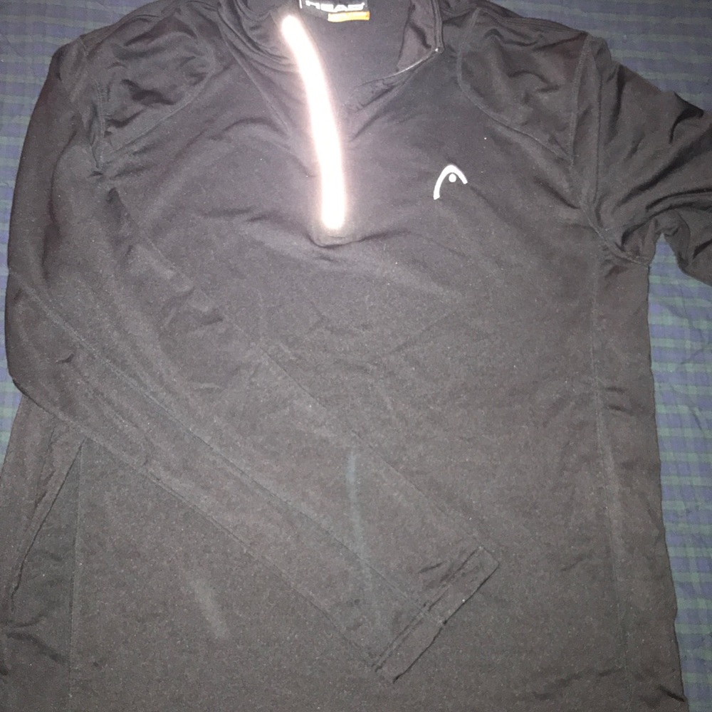 Men's Large Head black half zip.