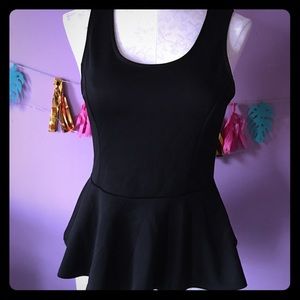 Black Peplum Top