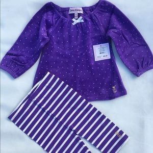 Juicy couture baby tunic and leggings size 6/12 M