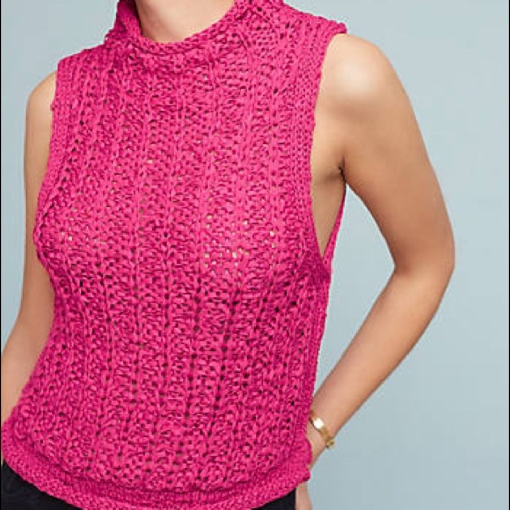 Anthropologie Knit Cable Shell