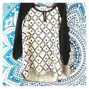 Tribal printed half sleeve shirt.