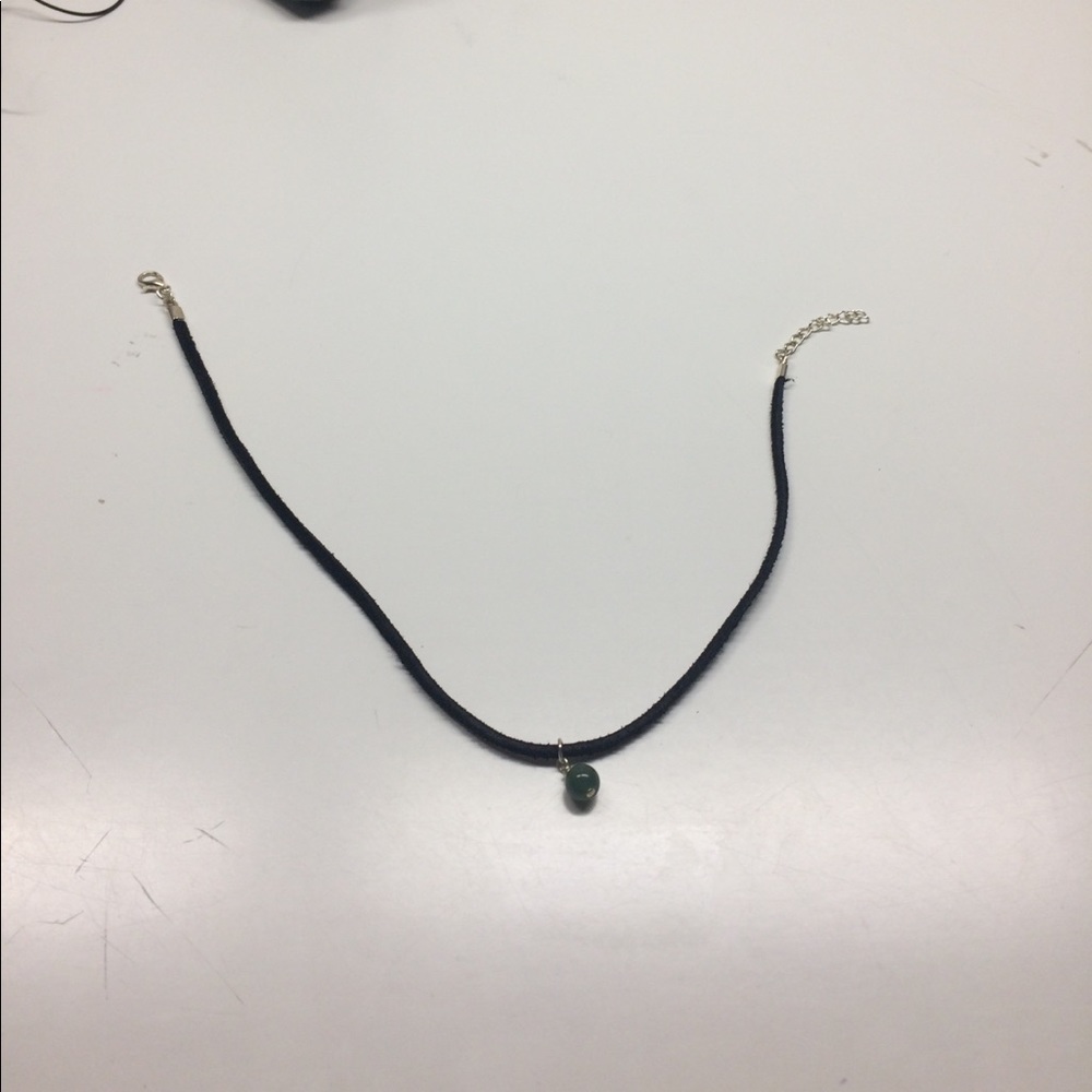 Choker with green pendant