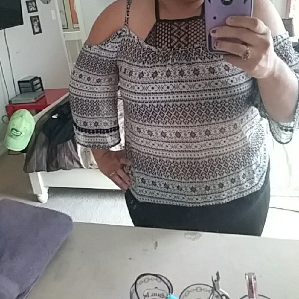 Black off shoulder top