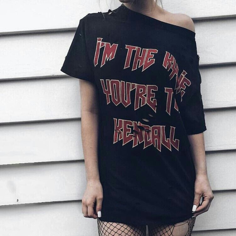 Black distressed kylie Jenner shirt