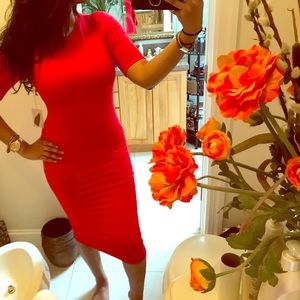 NWT Forever 21 Sexy Red Midi Bodycon Dress