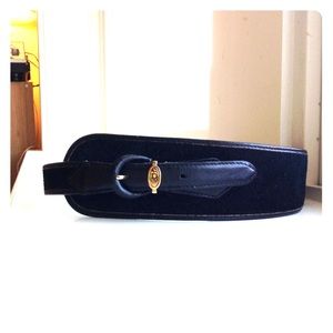 Black Leather & Suede Christian Dior Belt