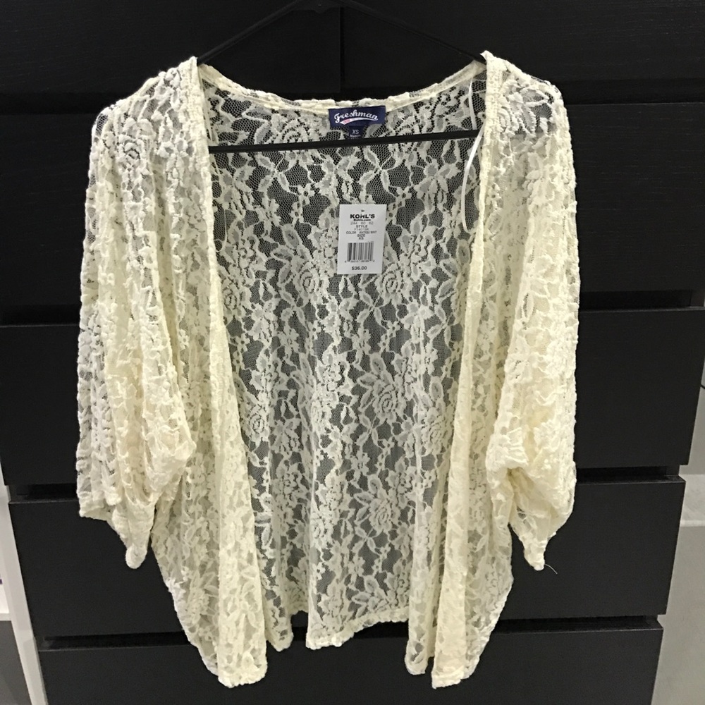 Brand New Open Lace Cream Cardigan