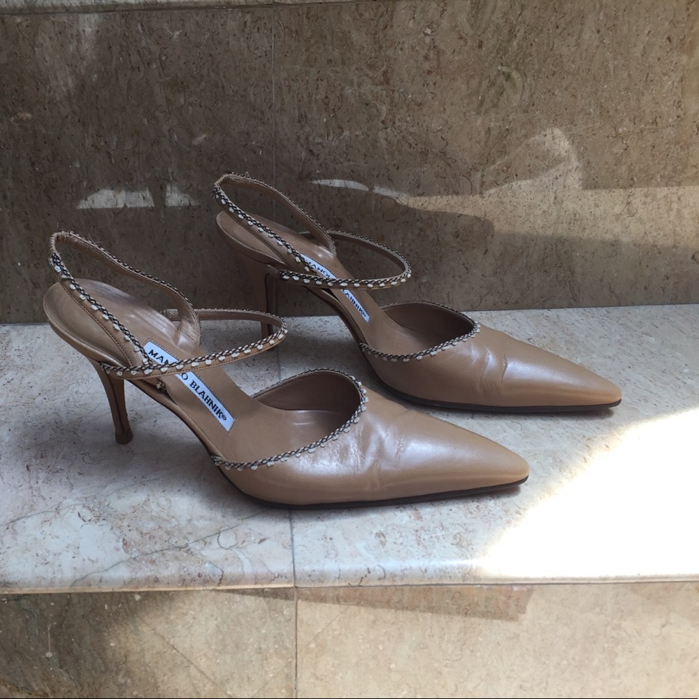 Manolo Blahnik sling back pumps
