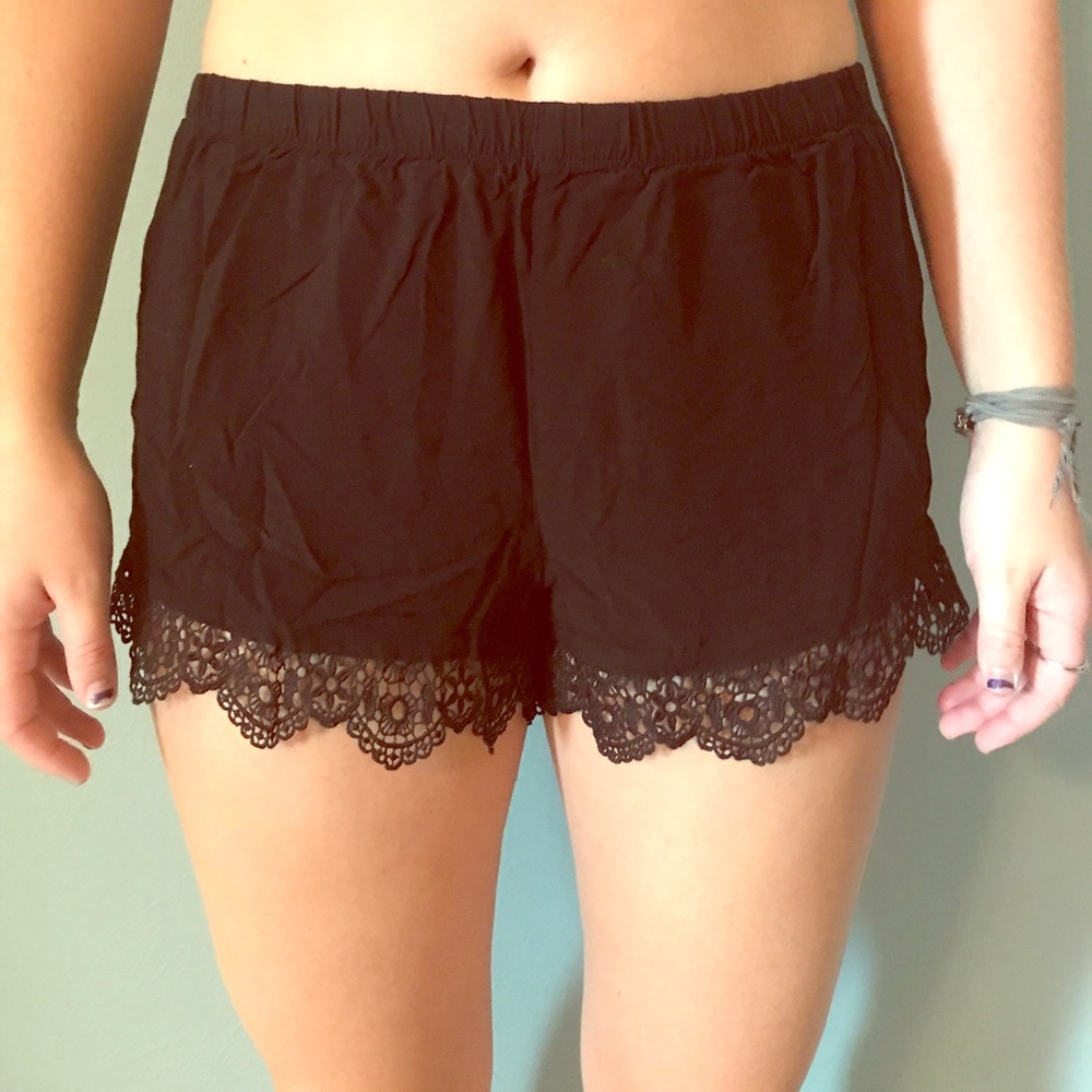 Black lace shorts