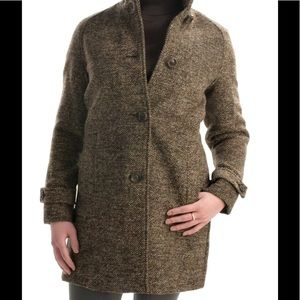 Jones New York Wool Raglan sleeve Mock Neck Button