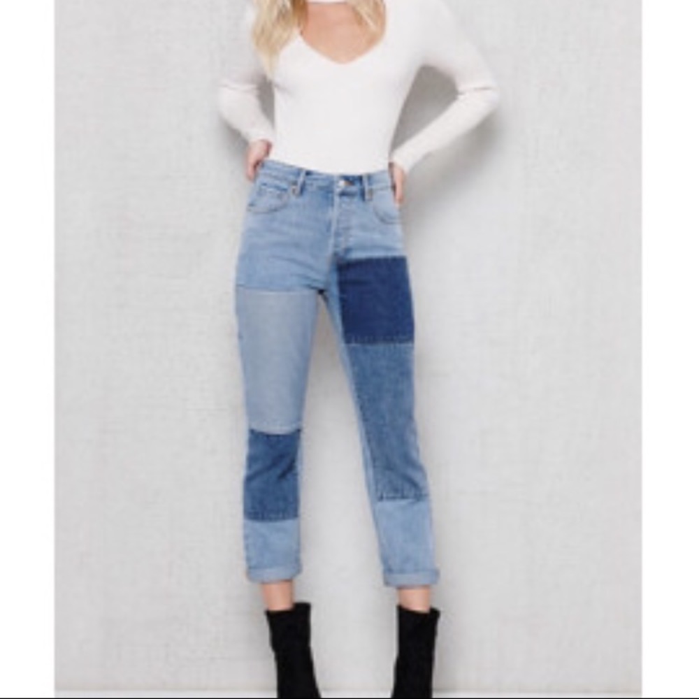 Pacsun patched mom jeans