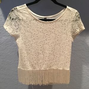 Lace fringe shirt